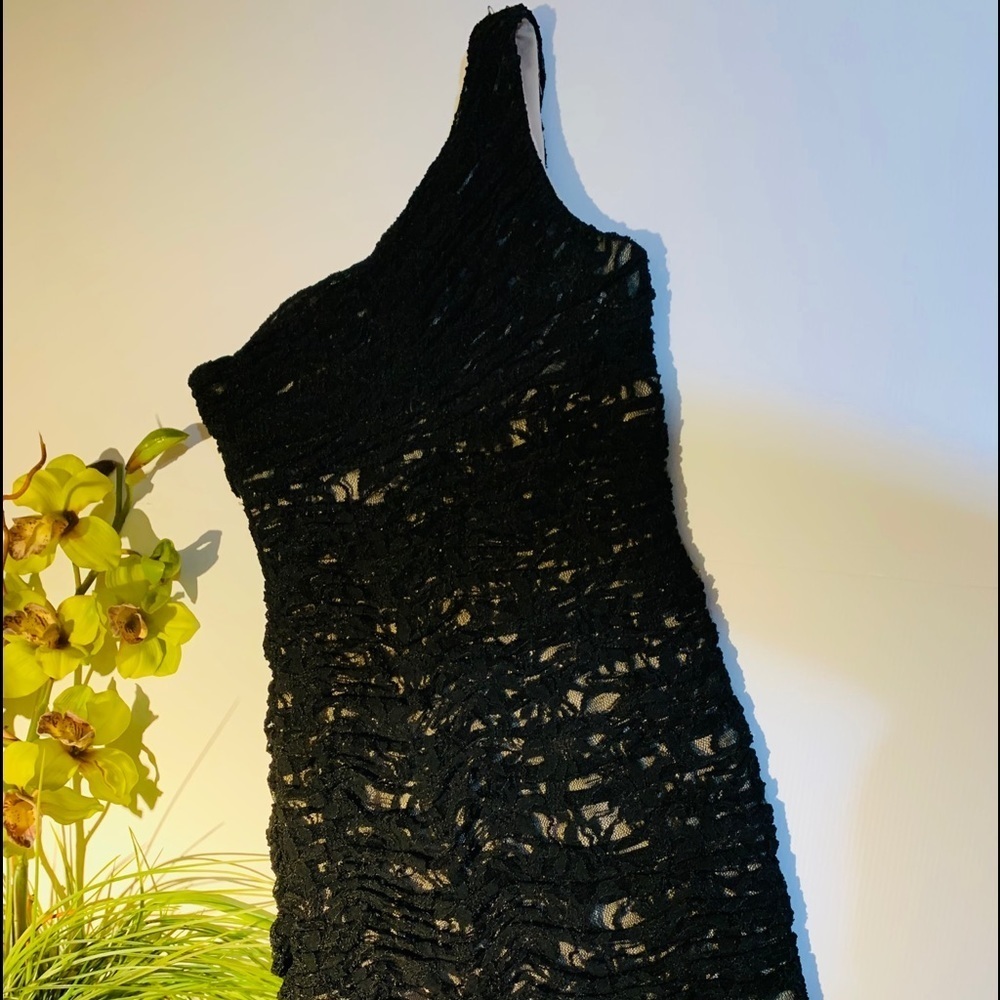 JS Collections black & beige lace dress size 6